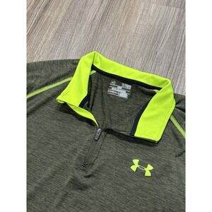 Under Armour Pullover Adult Green XL Mens Quarter Zip 1/4 Lightweight‎ Heat Gear